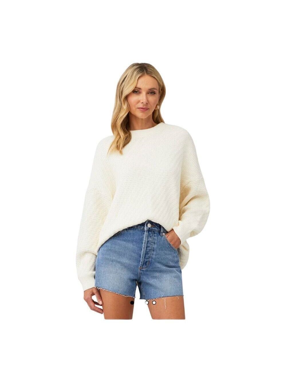 Show Me Your Mumu Crosby Sweater L Oversized Ivory